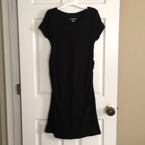 Black maternity shirt dress
